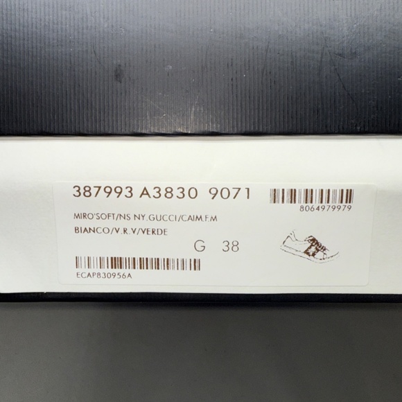 Gucci Ace Green Crocodile Women's Sneakers SIZE: US 8 / EU 38 - Picture 9 of 9